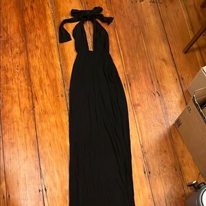 Elegant Black Halter Maxi Dress